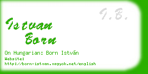 istvan born business card